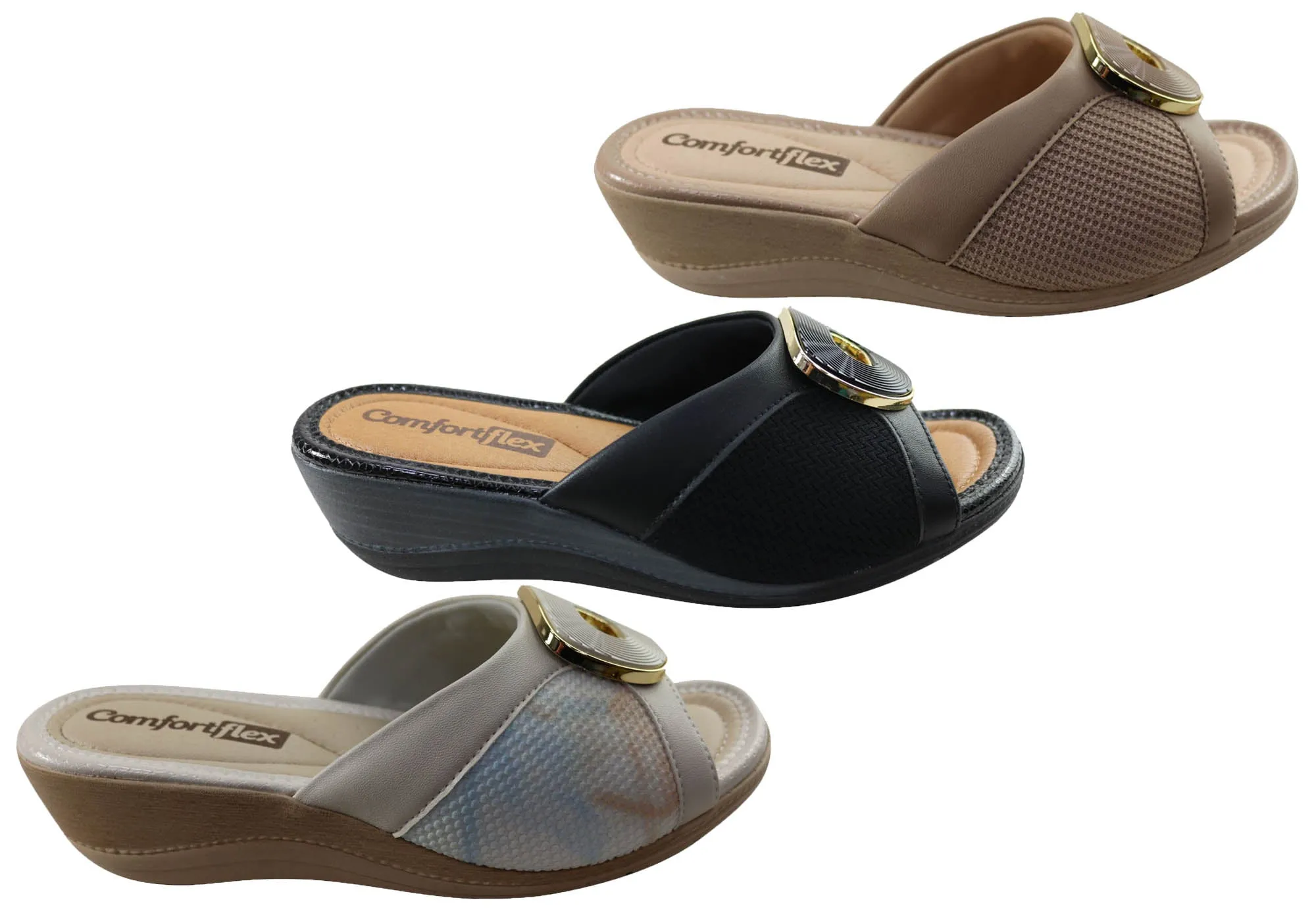 Sandales à plateforme confortables Comfortflex Hilda pour femmes, fabriquées au Brésil, chaussures Comfortflex