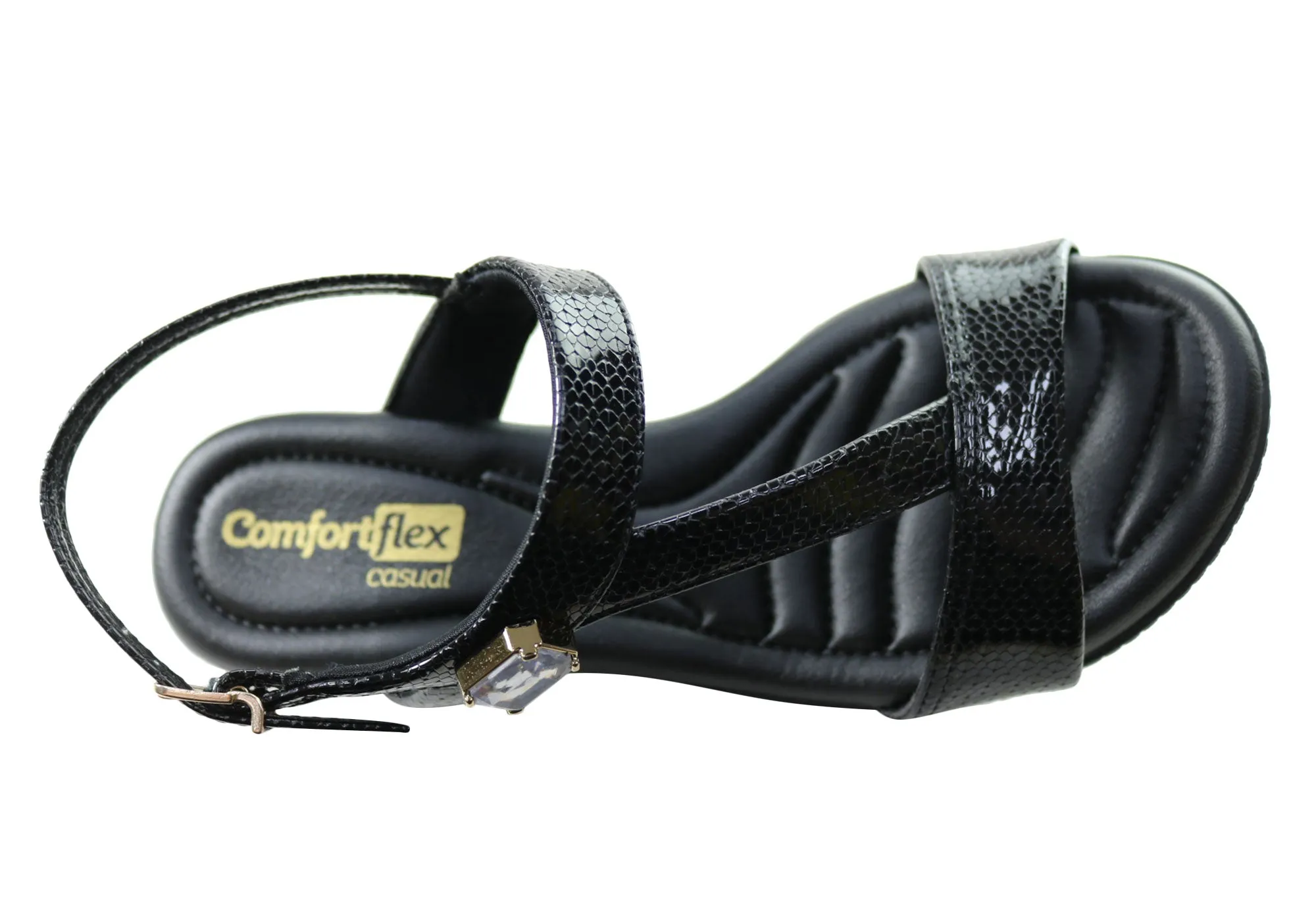 Sandales à talon compensé confortables pour femmes Comfortflex Natalie Fabriquées au Brésil Chaussures Comfortflex