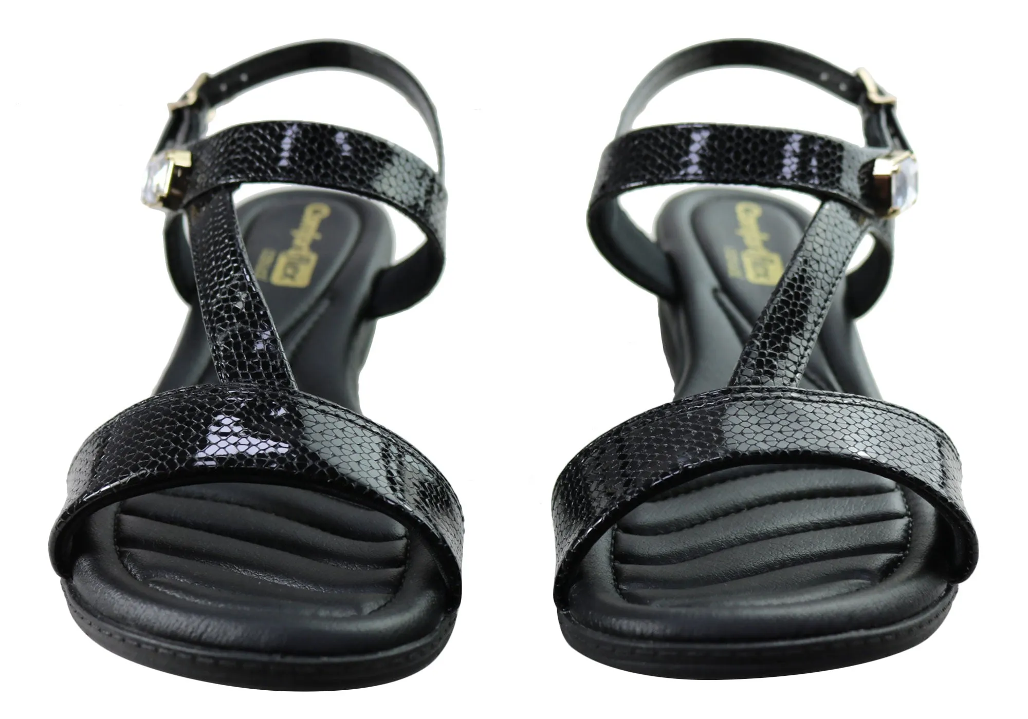 Sandales à talon compensé confortables pour femmes Comfortflex Natalie Fabriquées au Brésil Chaussures Comfortflex