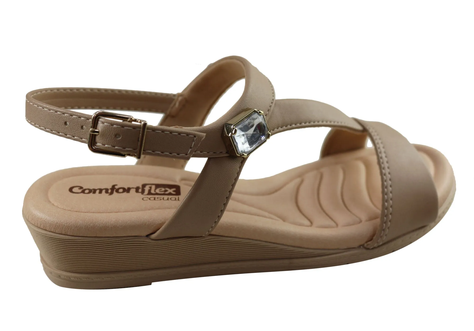 Sandales à talon compensé confortables pour femmes Comfortflex Natalie Fabriquées au Brésil Chaussures Comfortflex