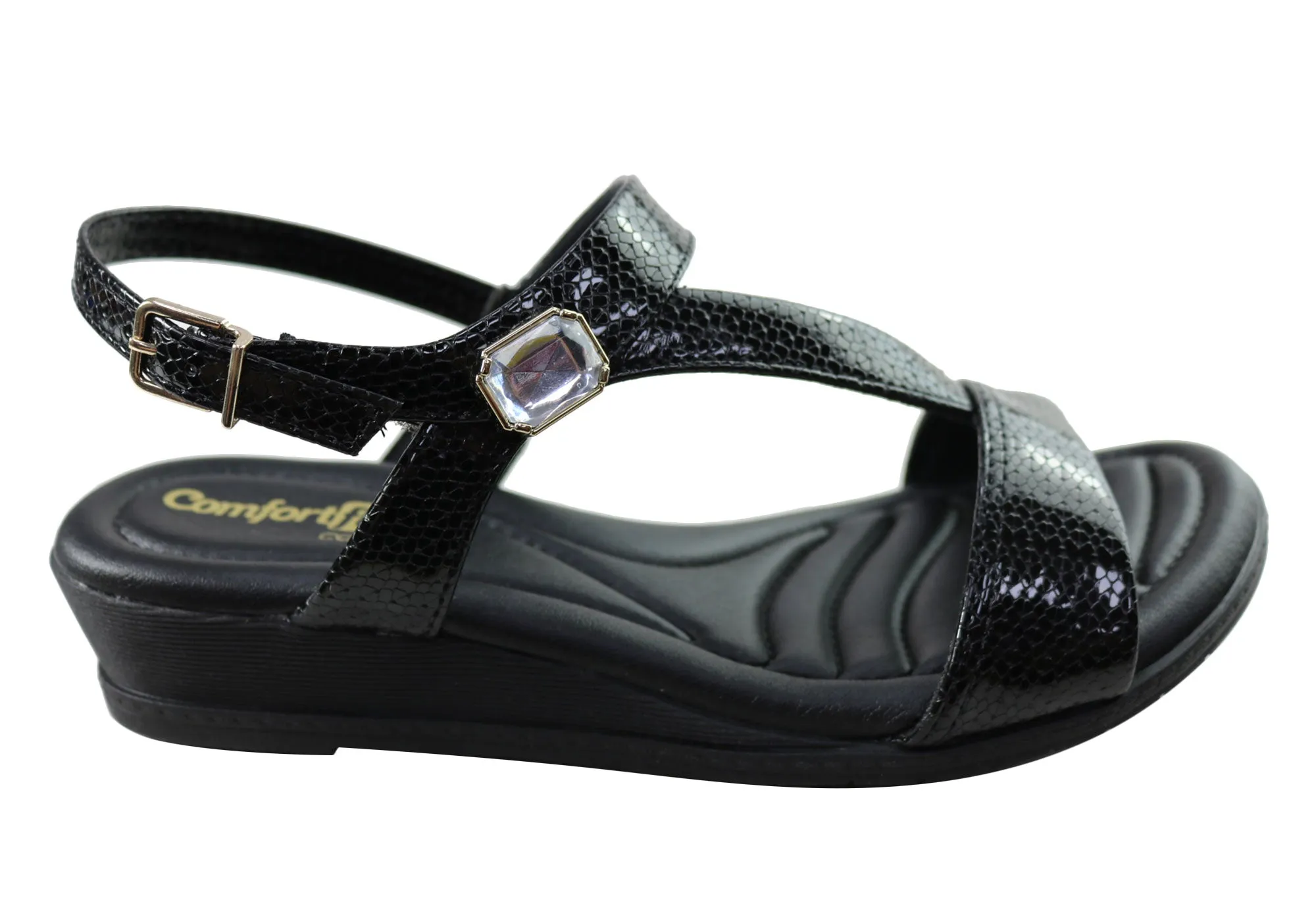Sandales à talon compensé confortables pour femmes Comfortflex Natalie Fabriquées au Brésil Chaussures Comfortflex