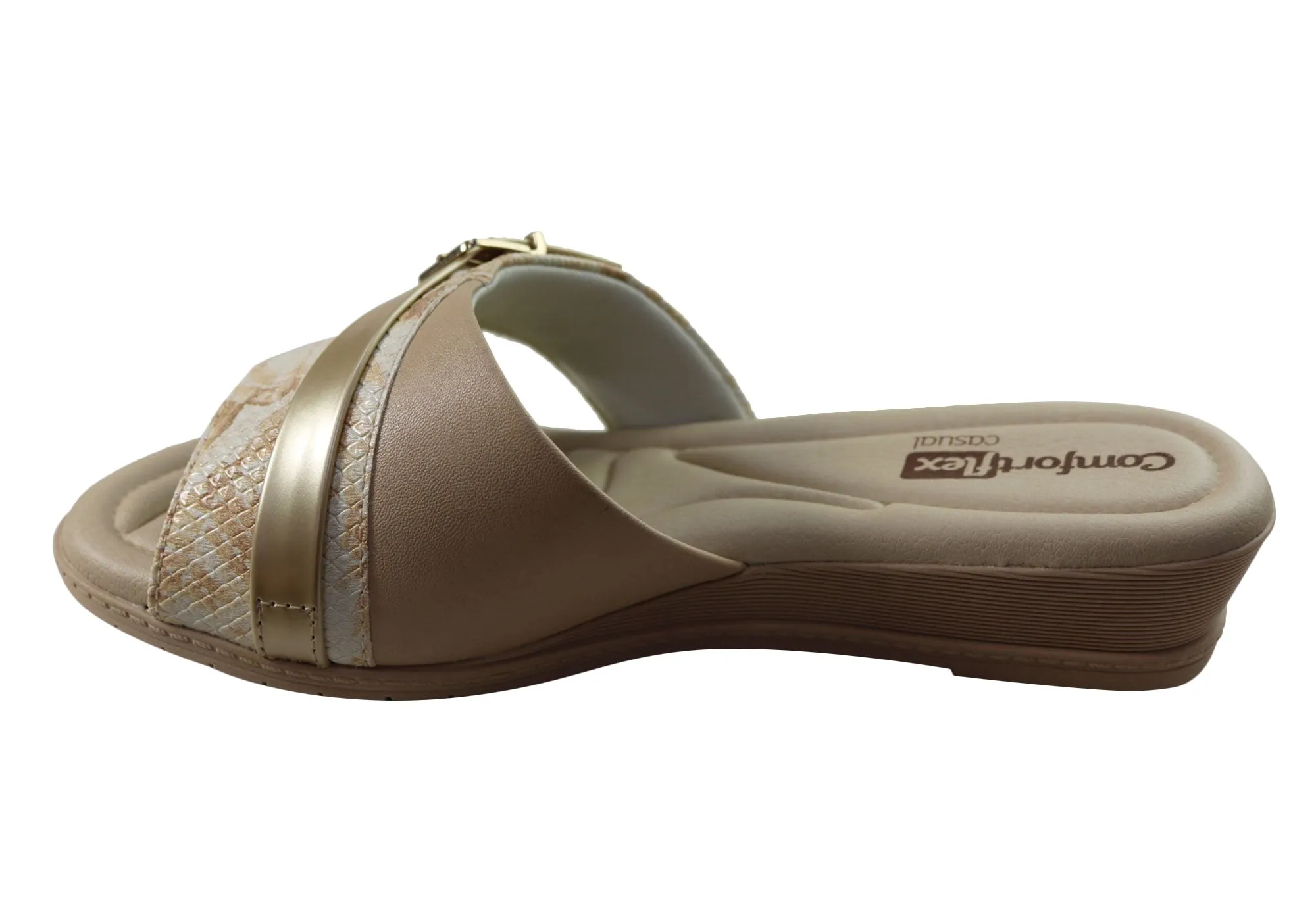 Sandales compensées confortables pour femmes Comfortflex Rosie Fabriquées au Brésil Chaussures Comfortflex