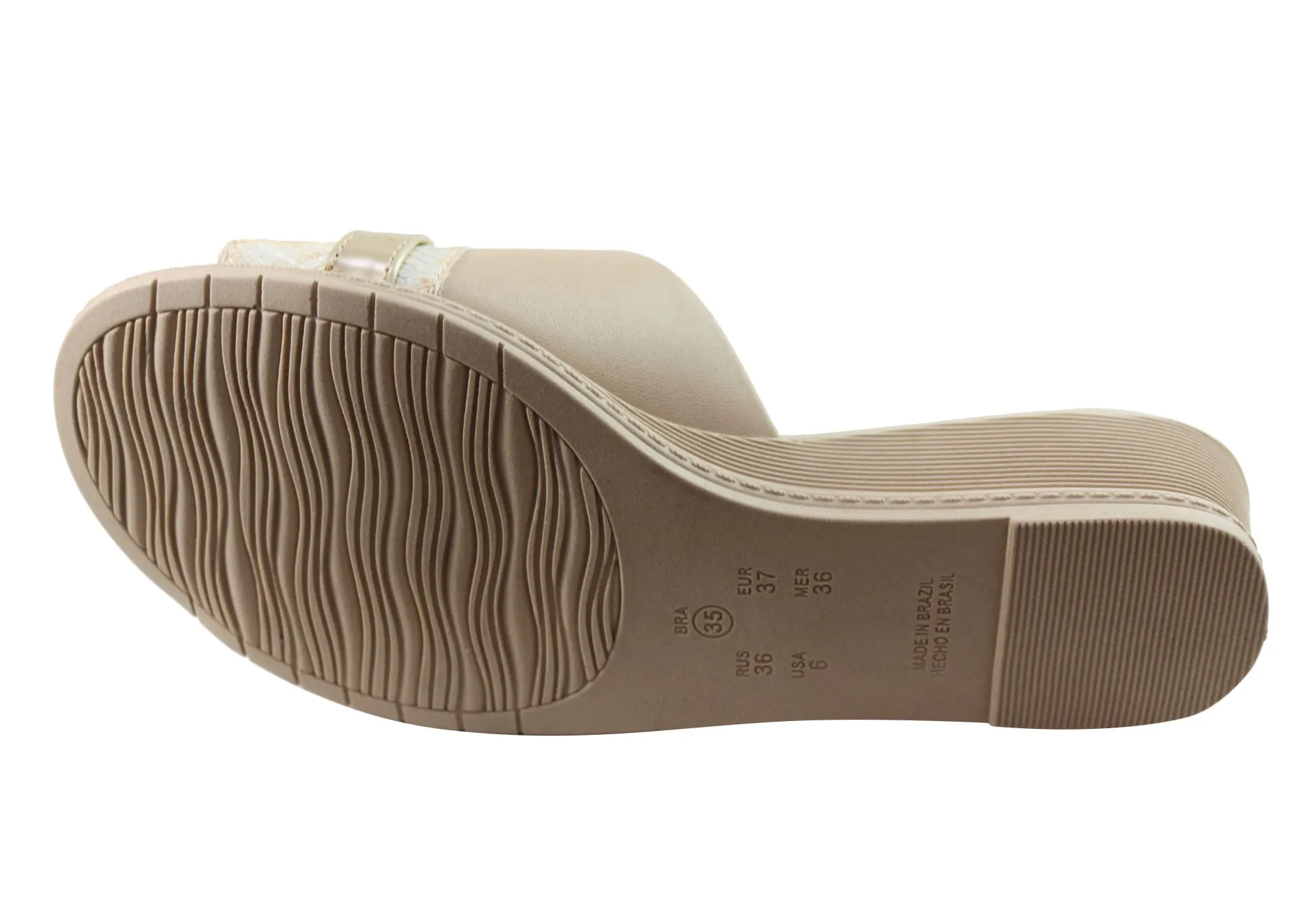 Sandales compensées confortables pour femmes Comfortflex Rosie Fabriquées au Brésil Chaussures Comfortflex