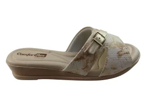 Sandales compensées confortables pour femmes Comfortflex Rosie Fabriquées au Brésil Chaussures Comfortflex