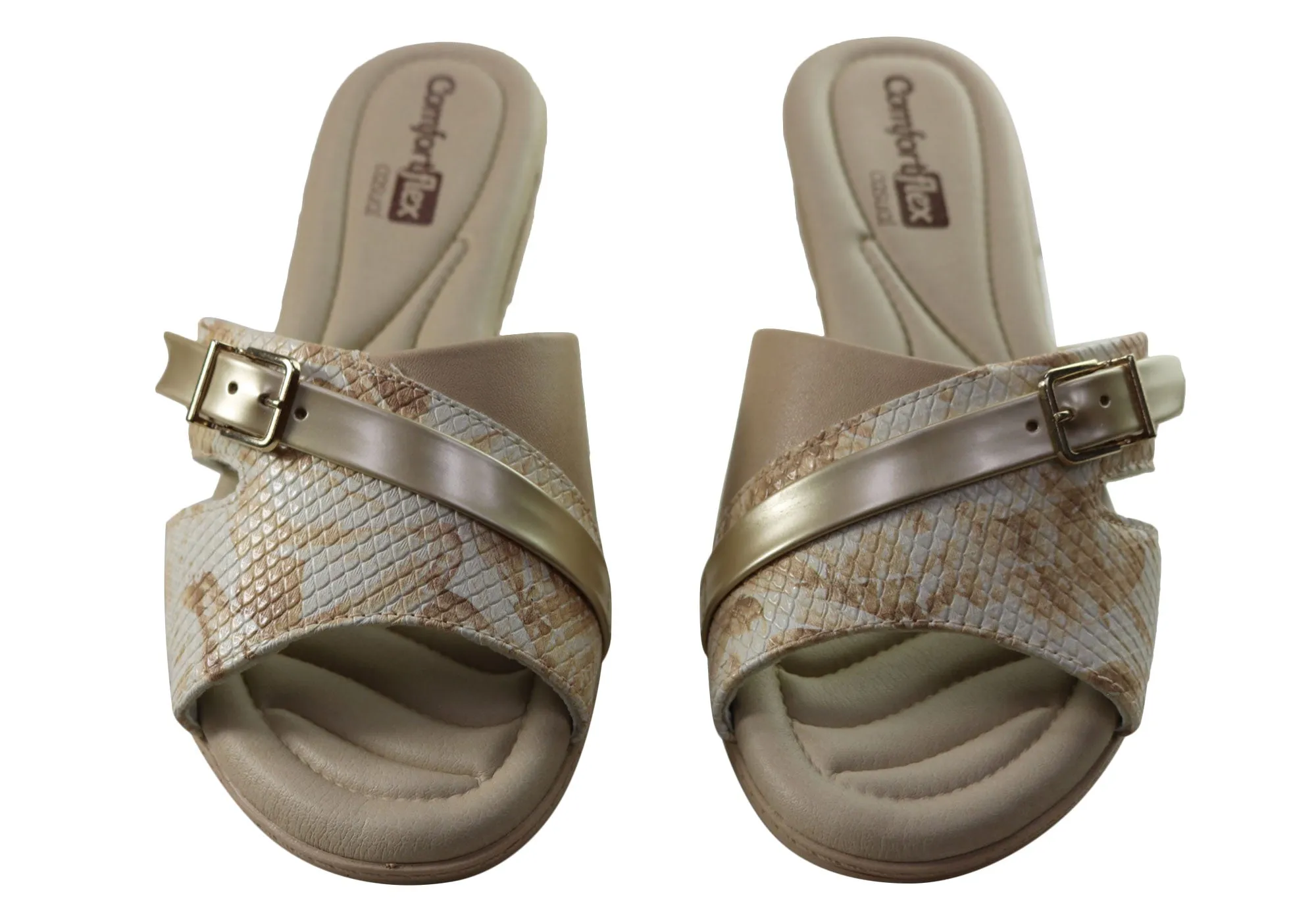 Sandales compensées confortables pour femmes Comfortflex Rosie Fabriquées au Brésil Chaussures Comfortflex