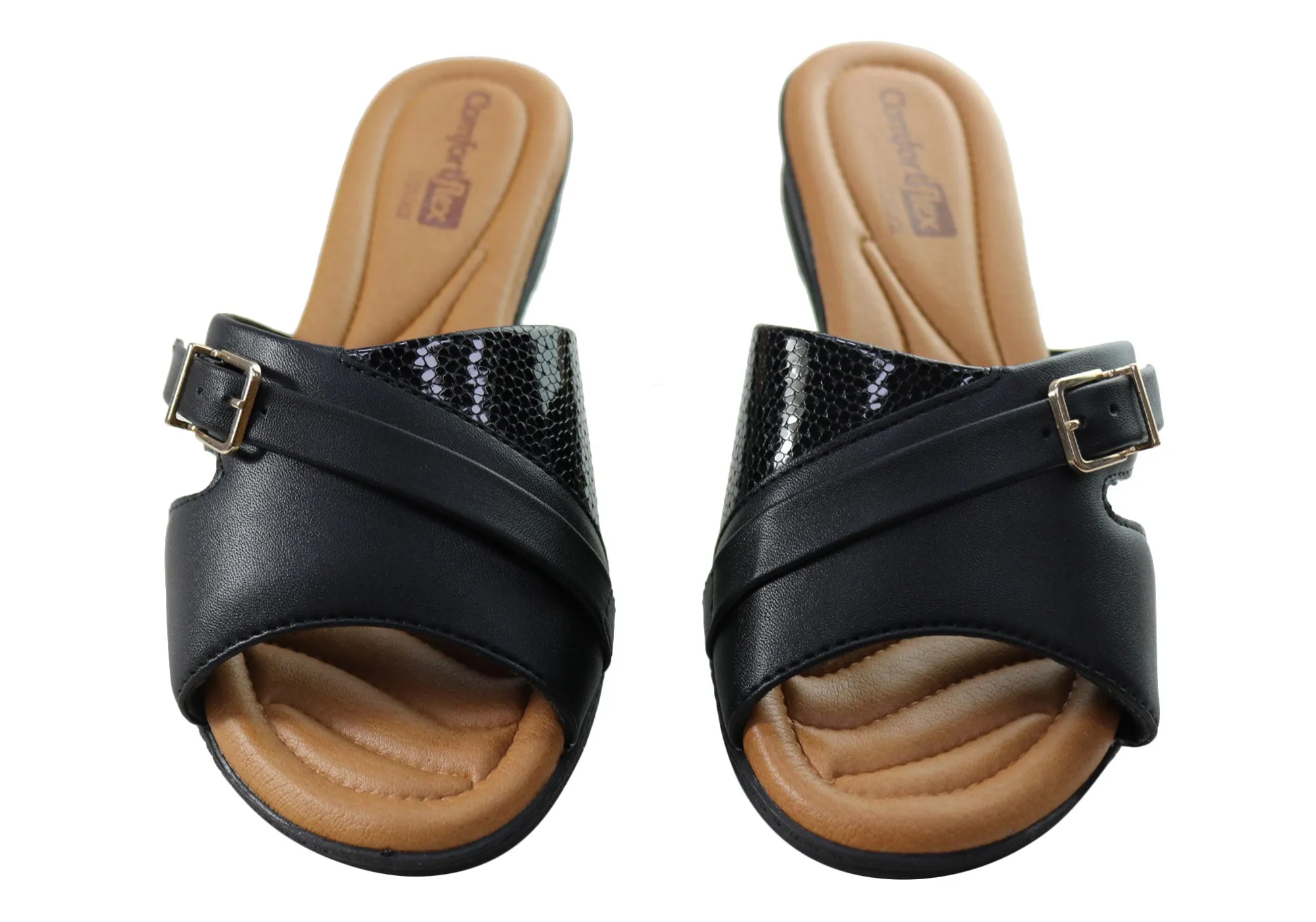 Sandales compensées confortables pour femmes Comfortflex Rosie Fabriquées au Brésil Chaussures Comfortflex