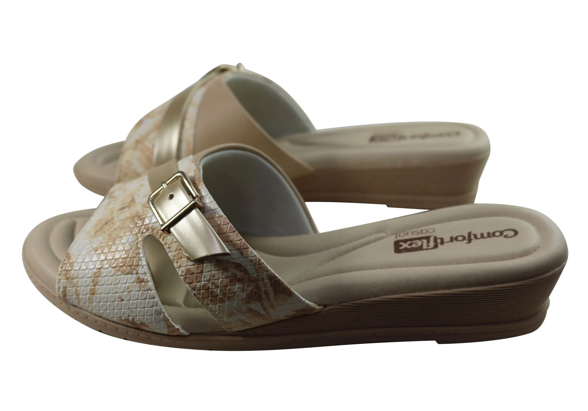 Sandales compensées confortables pour femmes Comfortflex Rosie Fabriquées au Brésil Chaussures Comfortflex