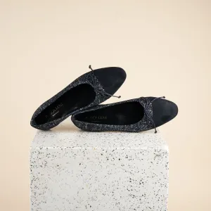 Como - Tweed bleu/Suede noir