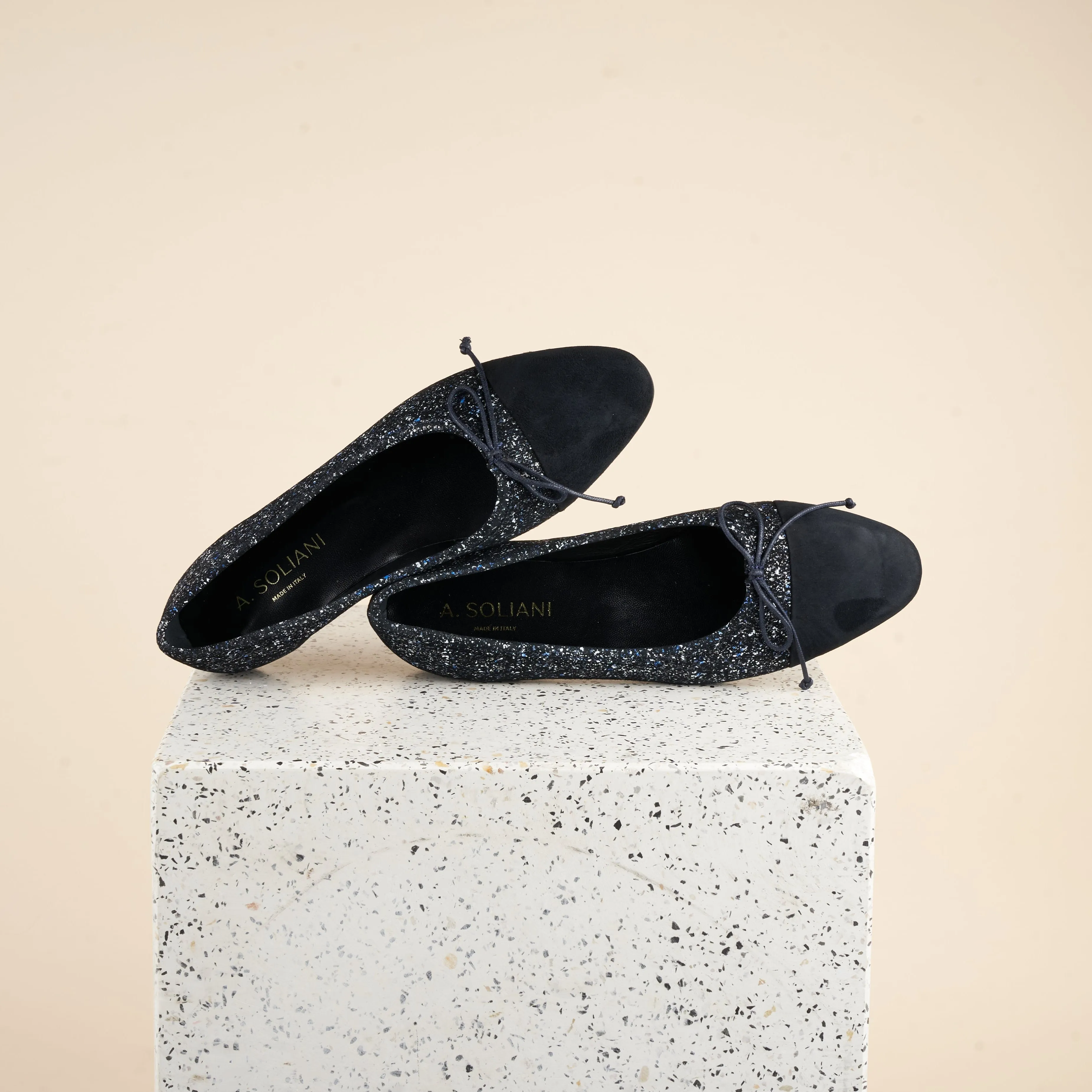 Como - Tweed bleu/Suede noir