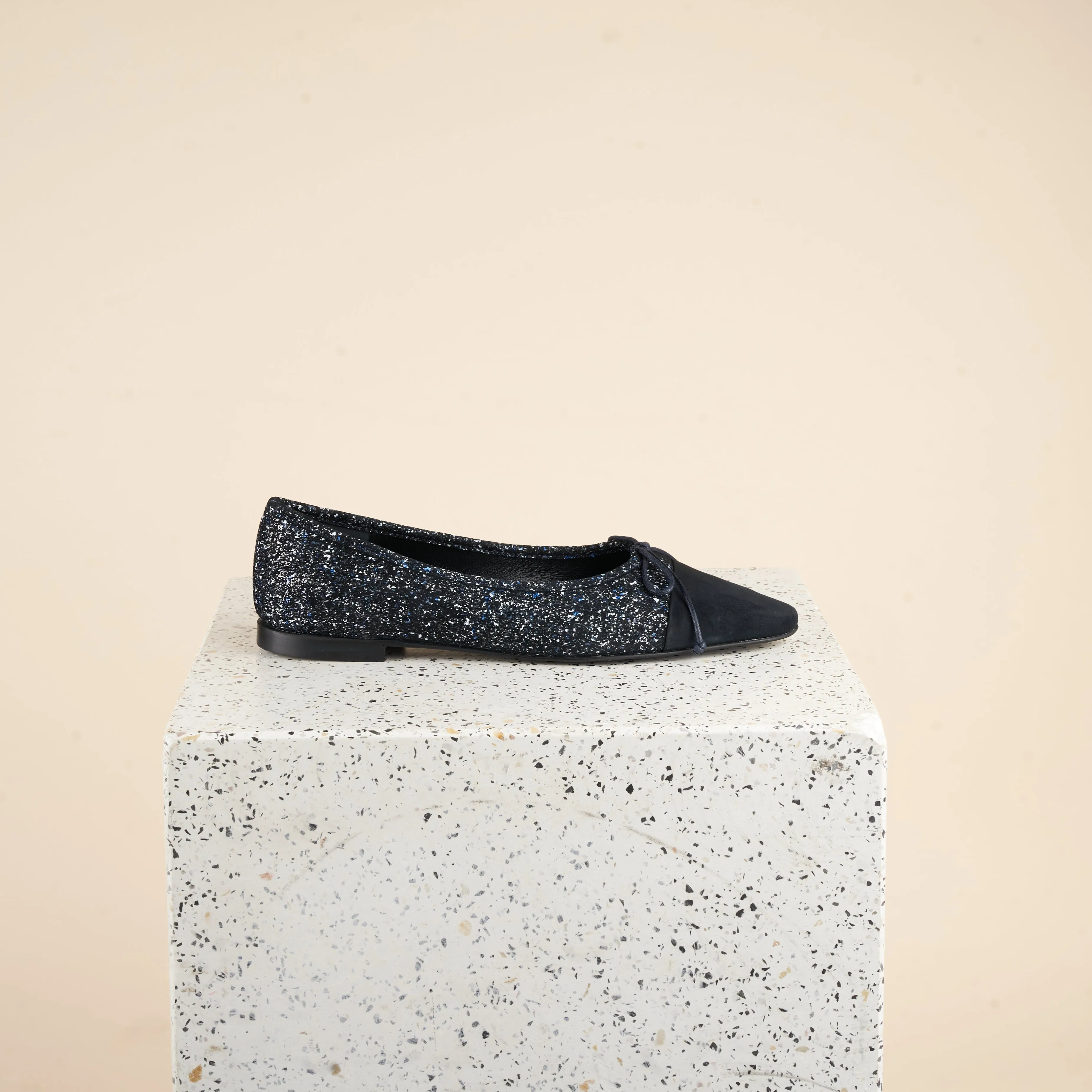 Como - Tweed bleu/Suede noir