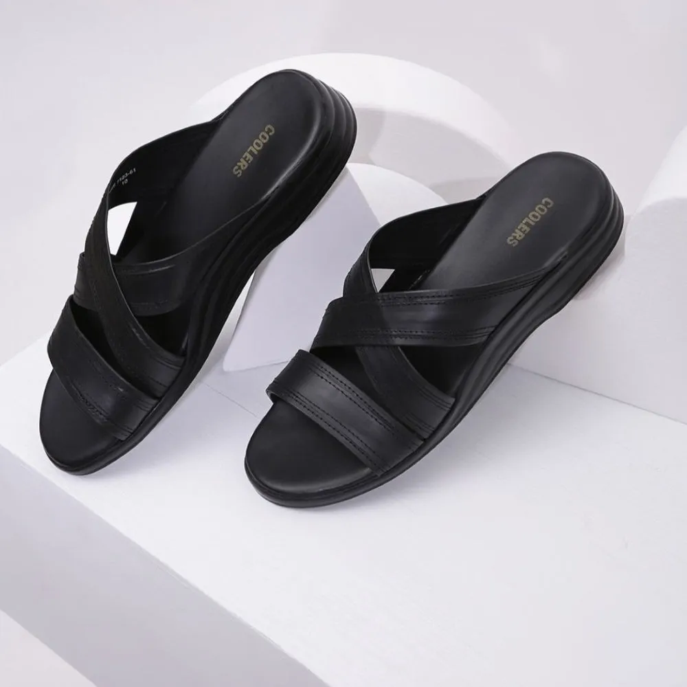 Chaussons Décontractés Noirs Coolers Pour Hommes 7123-61 Par Liberty