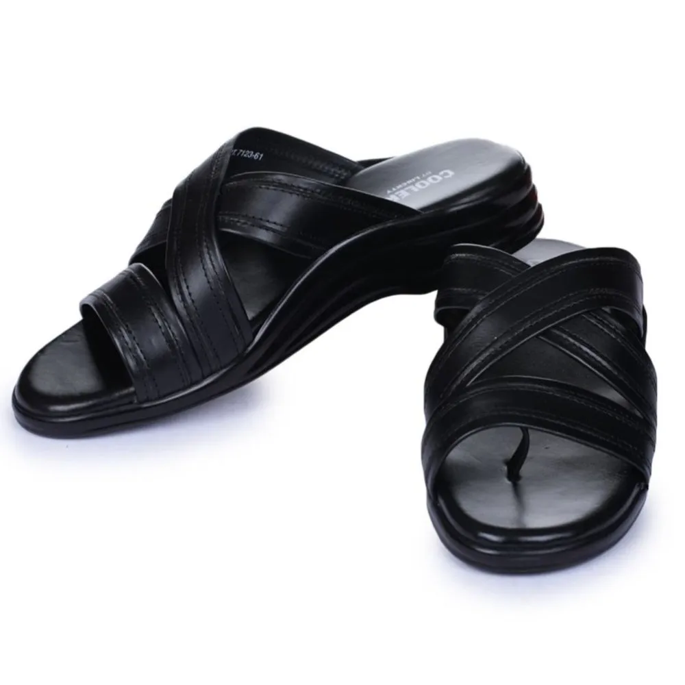Chaussons Décontractés Noirs Coolers Pour Hommes 7123-61 Par Liberty