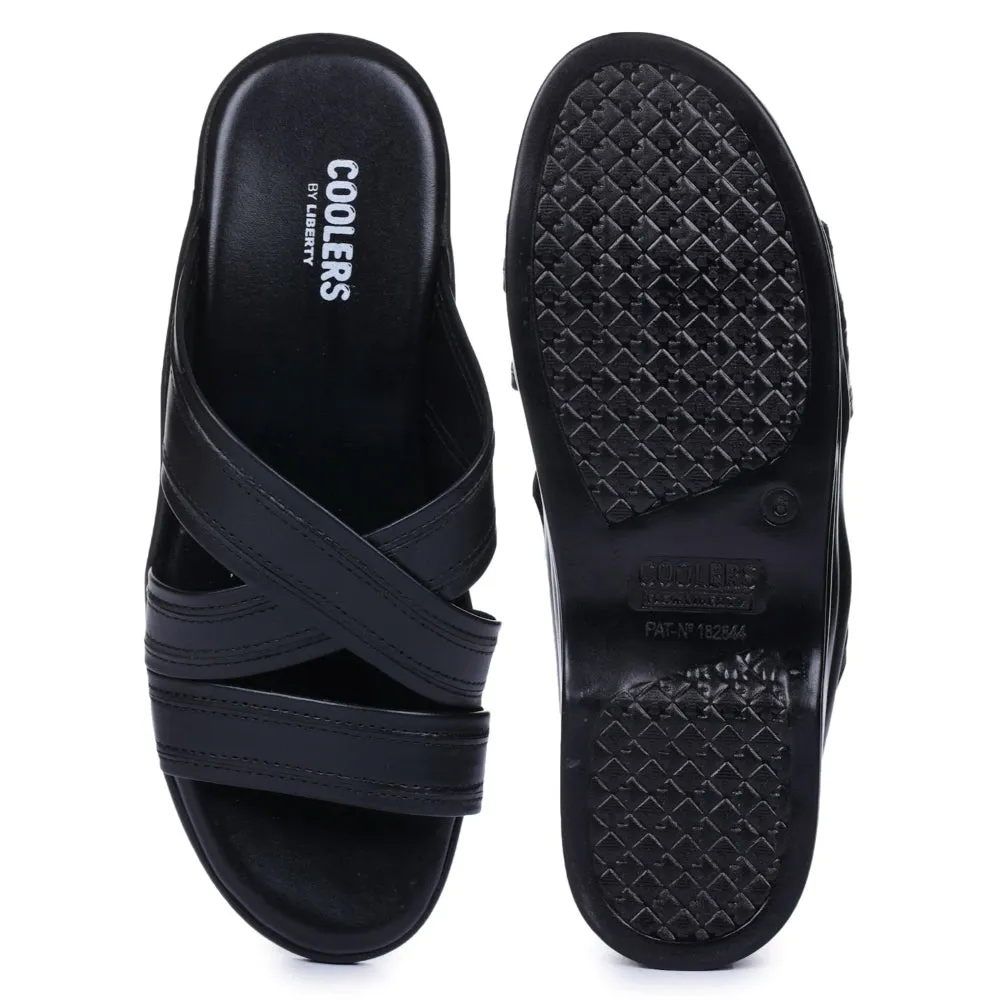 Chaussons Décontractés Noirs Coolers Pour Hommes 7123-61 Par Liberty