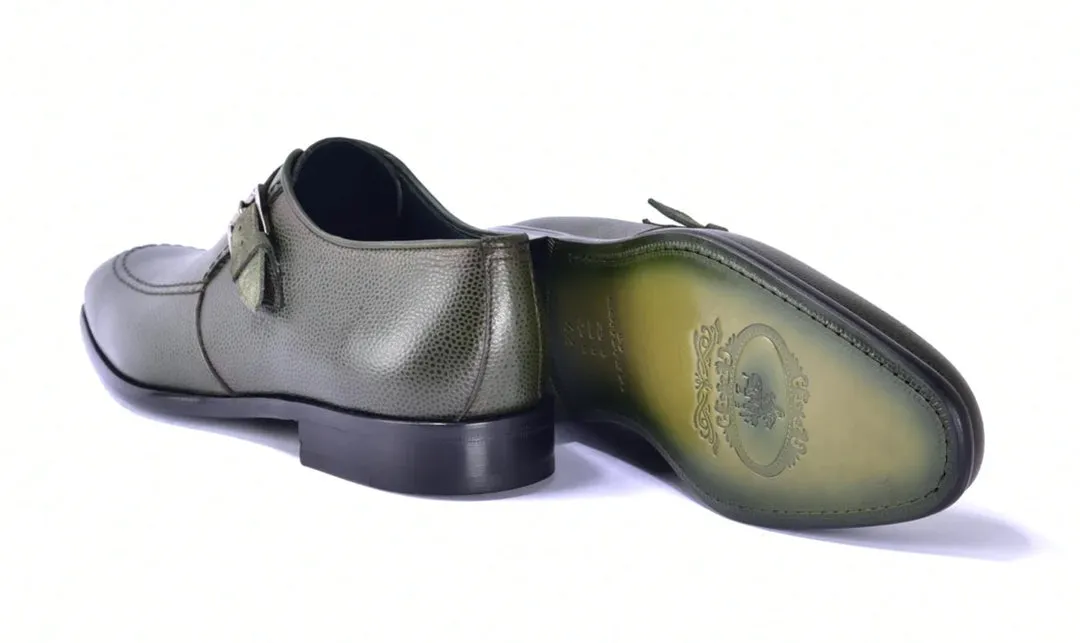 Corrente 6471 Chaussure à bride coulissante en cuir - Vert