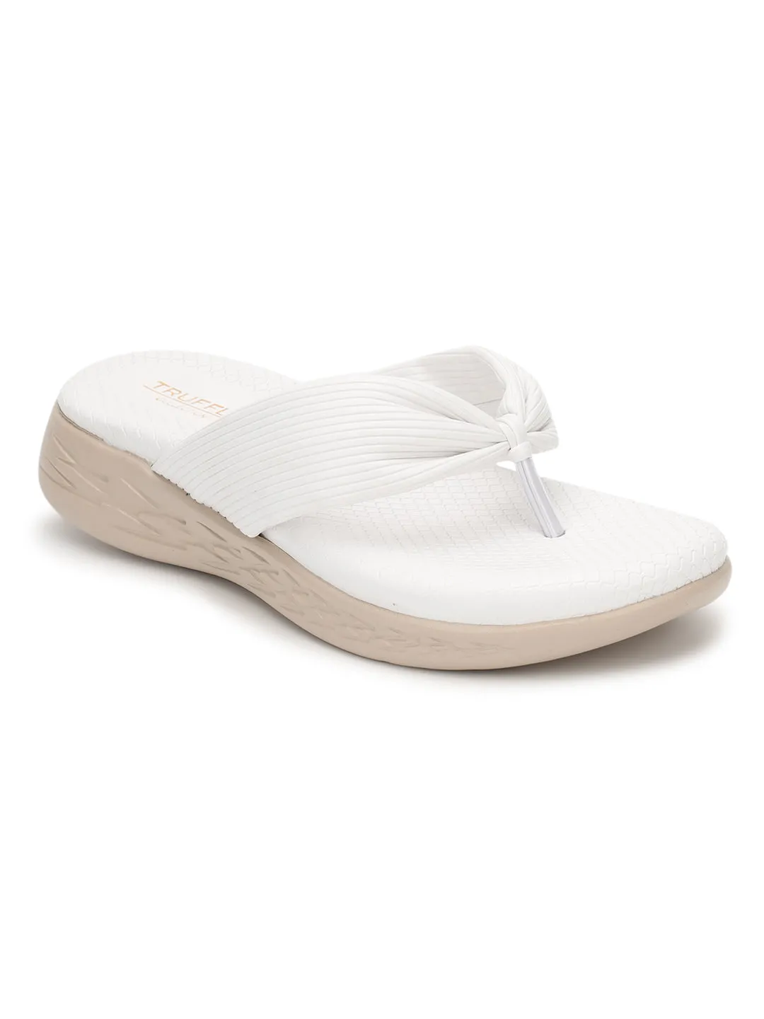 Ballerines en PU crème à enfiler (TC-ST-023-CRM)