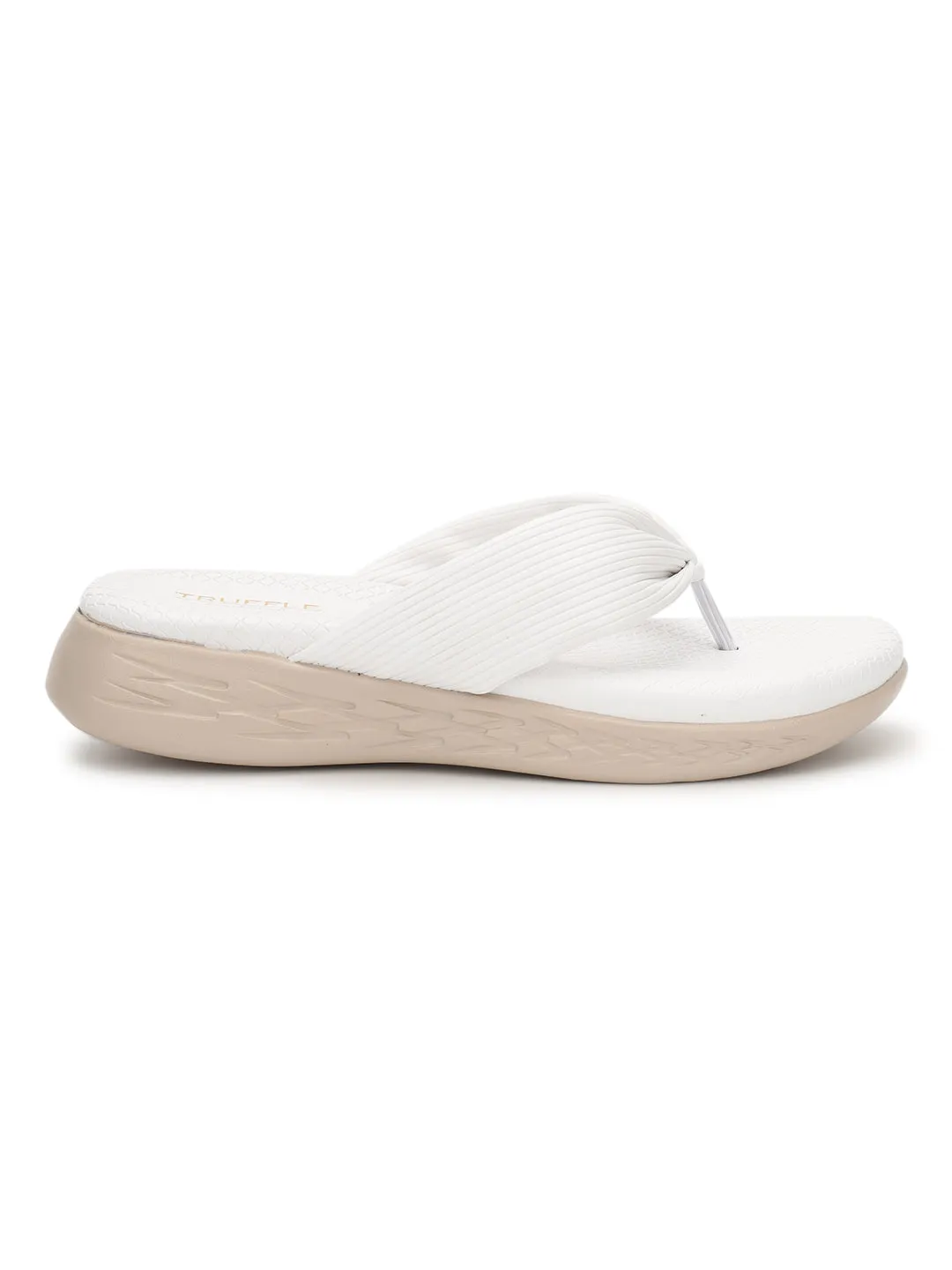 Ballerines en PU crème à enfiler (TC-ST-023-CRM)
