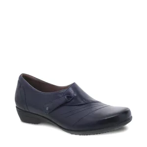 Dansko Femmes Franny Escarpins en Cuir à Enfiler avec Talon en Marine