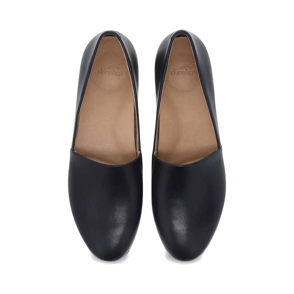 Dansko Femmes Larisa Mocassin en Cuir Noir à Enfiler