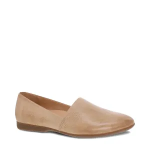 Dansko Femmes Larisa Mocassin en Cuir à Enfiler Plat en Taupe