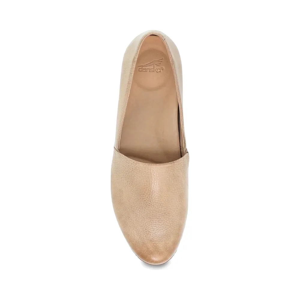 Dansko Femmes Larisa Mocassin en Cuir à Enfiler Plat en Taupe