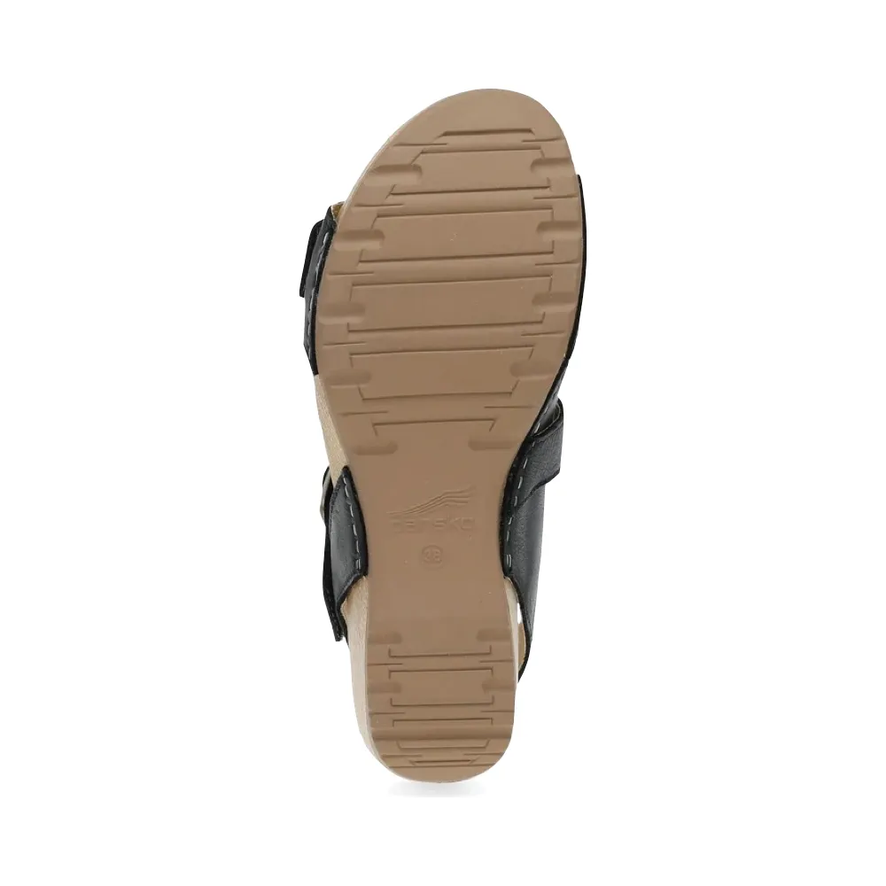 Sandale à talon Trinity pour femme Dansko en nubuck noir brossé