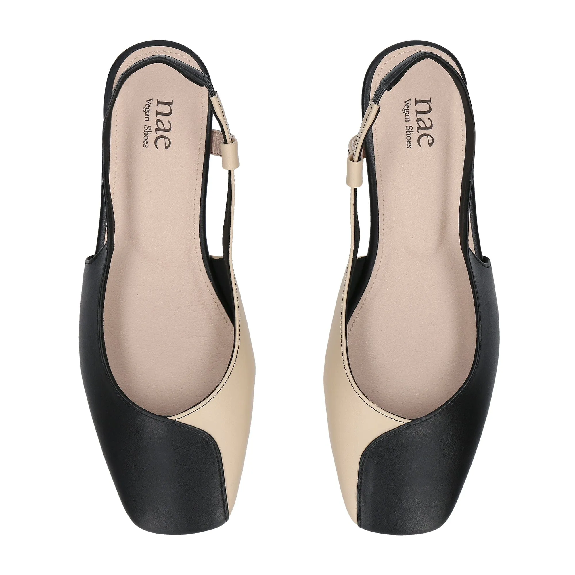 Diana Escarpins Vegan en Cuir de Pomme à Brides | Noir & Beige