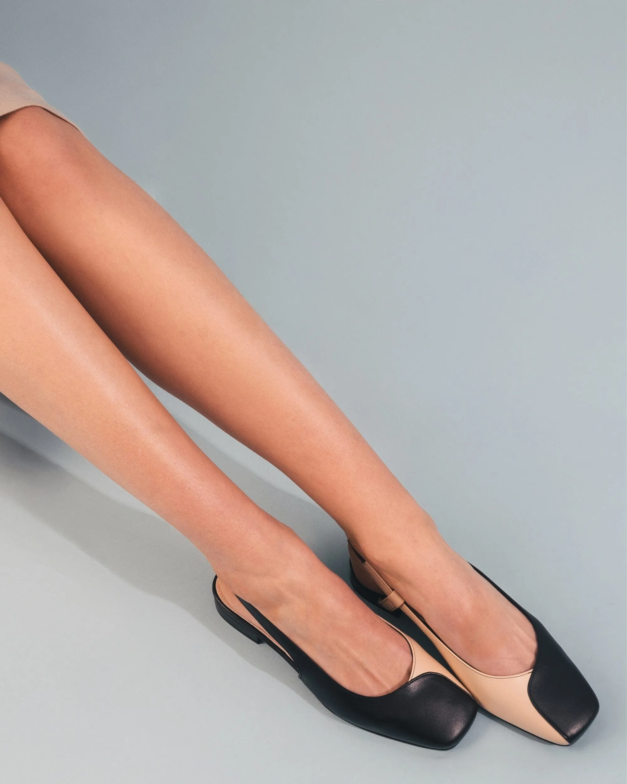 Diana Escarpins Vegan en Cuir de Pomme à Brides | Noir & Beige