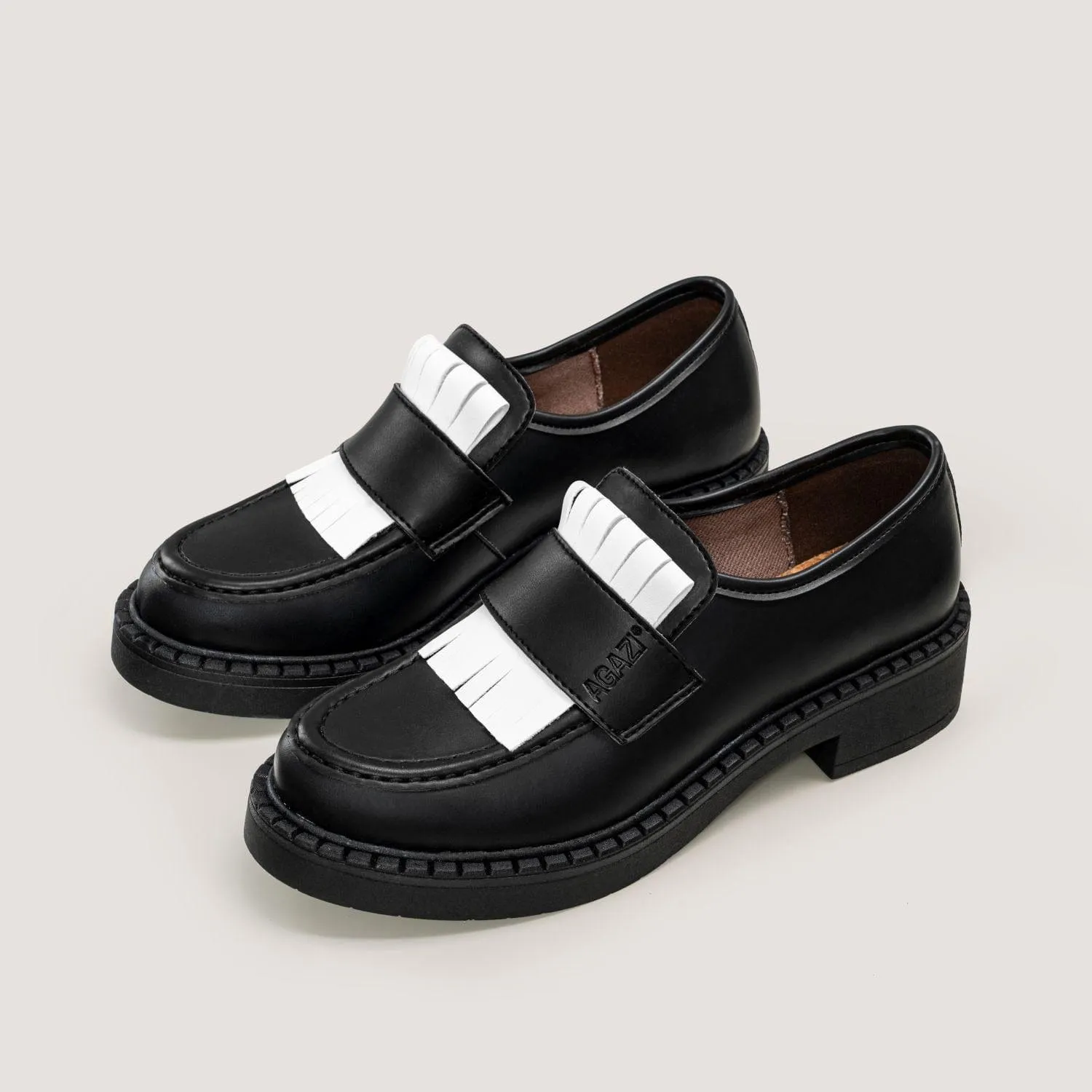 Diane Femme 3 en 1 Pomme Cuir Végan Mocassins | Noir
