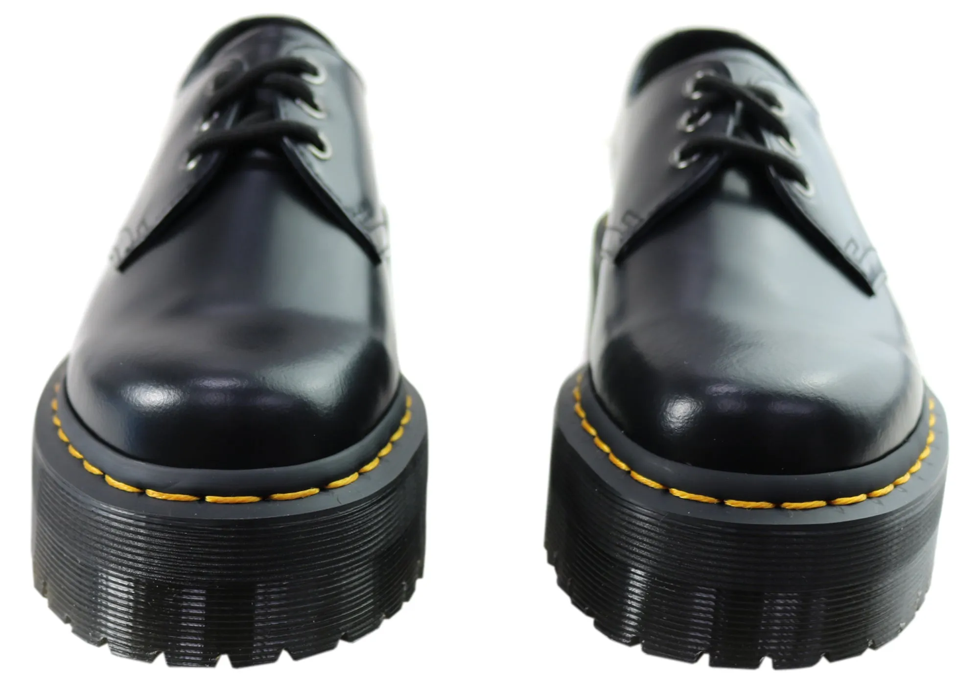 Dr Martens 1461 Quad Polished Smooth Lacets Confortables Chaussures Unisex Dr Martens
