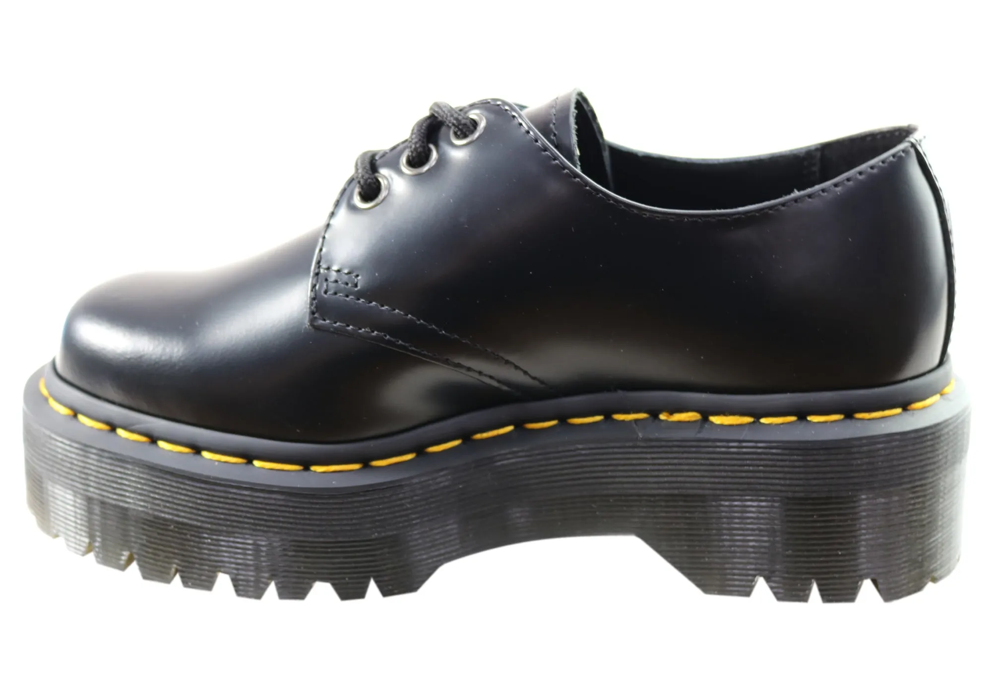 Dr Martens 1461 Quad Polished Smooth Lacets Confortables Chaussures Unisex Dr Martens