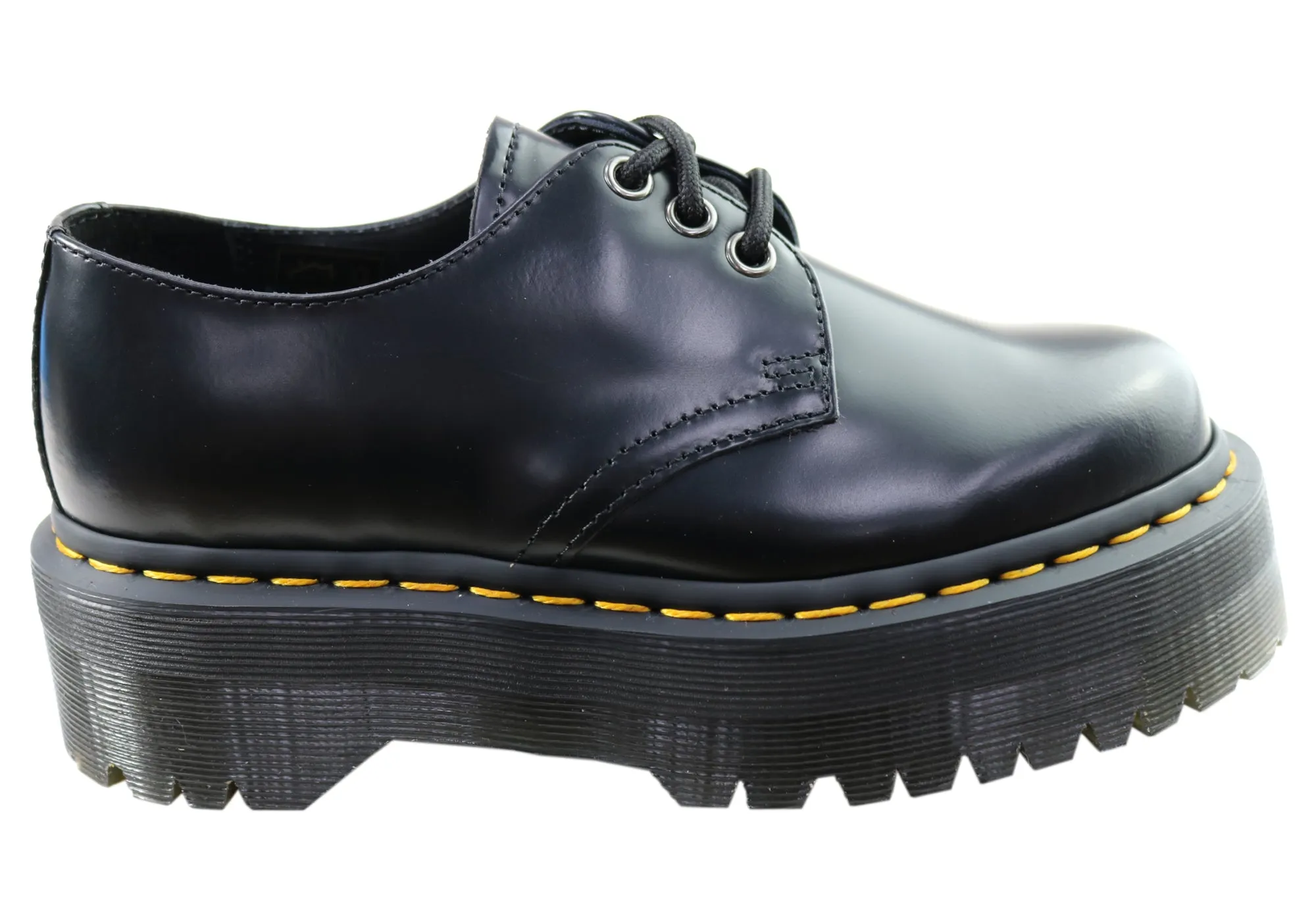 Dr Martens 1461 Quad Polished Smooth Lacets Confortables Chaussures Unisex Dr Martens