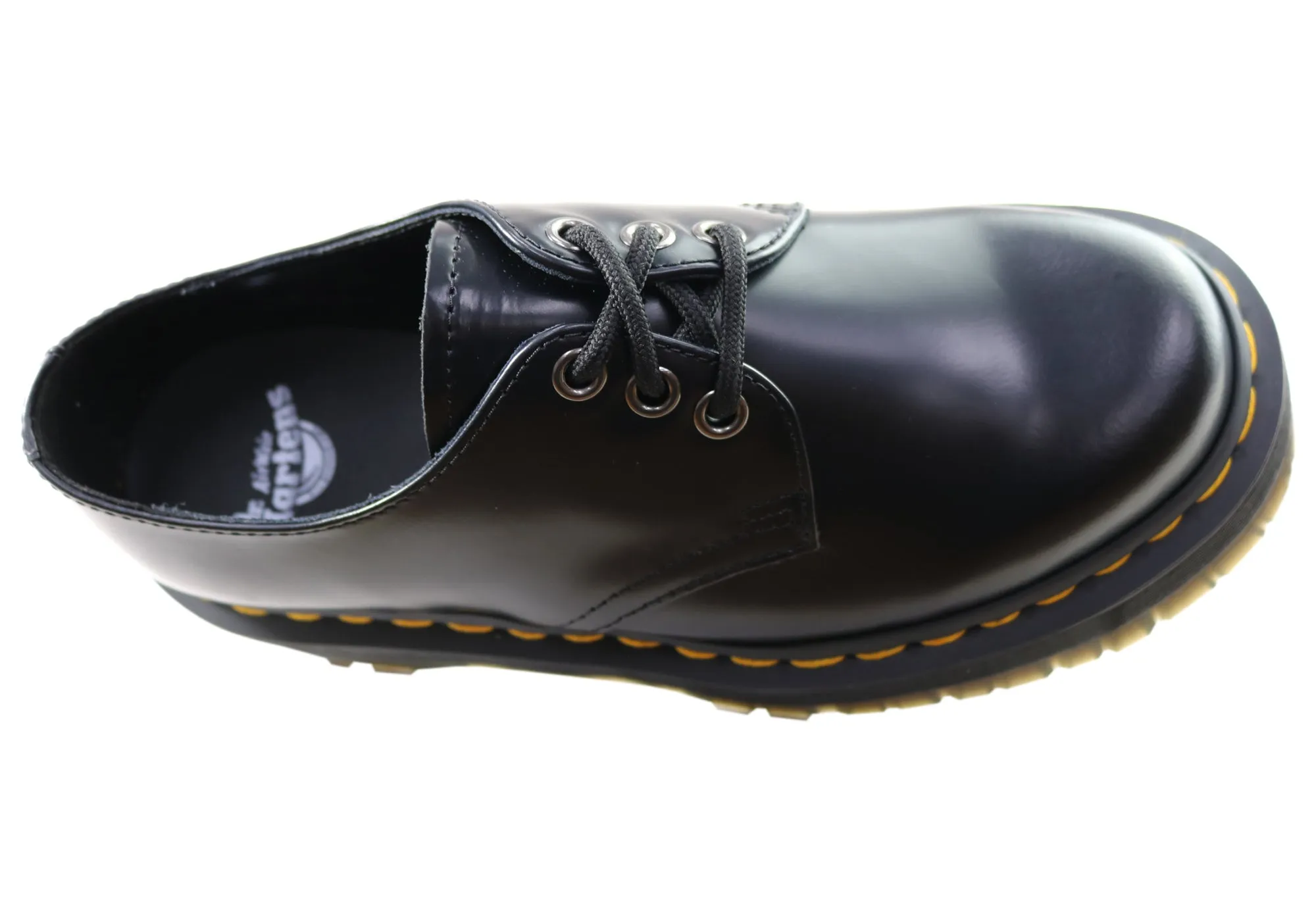 Dr Martens 1461 Quad Polished Smooth Lacets Confortables Chaussures Unisex Dr Martens