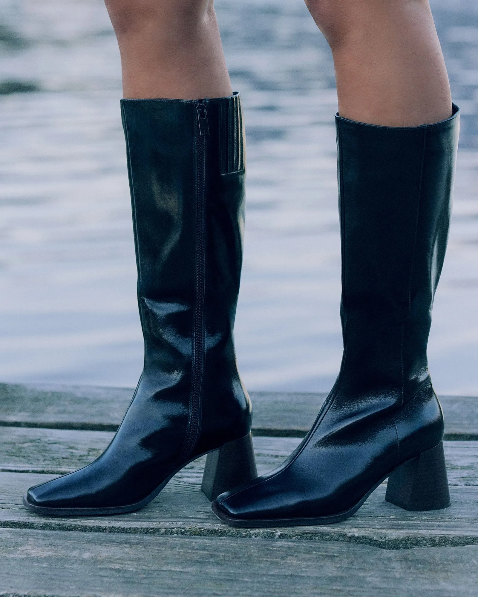 BOTTES GENOU ELIAS CUIR NOIR