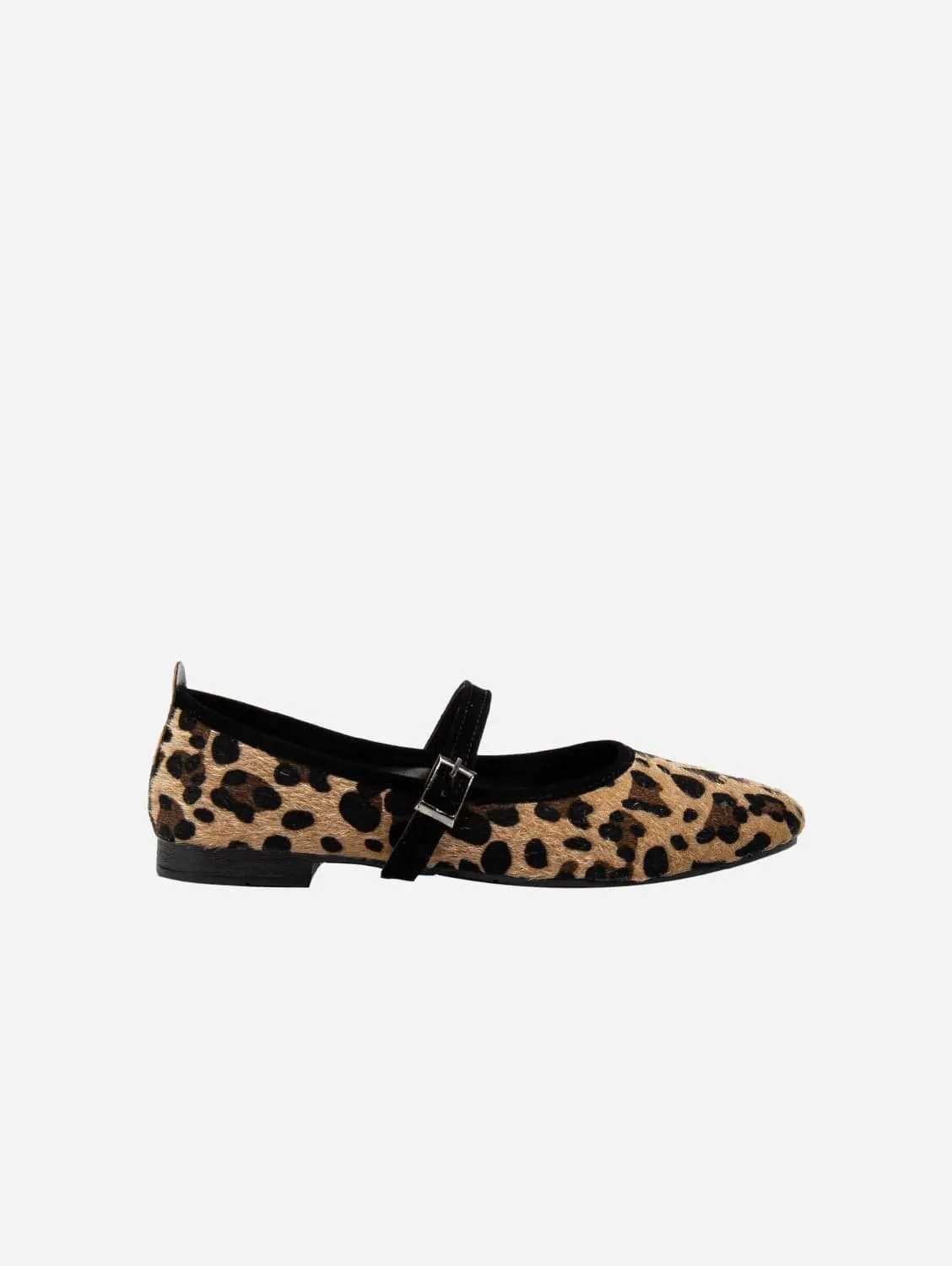 Emilie Vegan Simili-Daim Escarpins Mary Jane | Léopard