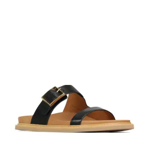 Sandale slide en cuir Dedra pour femme EOS en noir