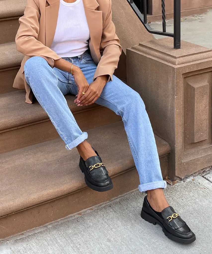 ERNA FLATS CUIR NOIR