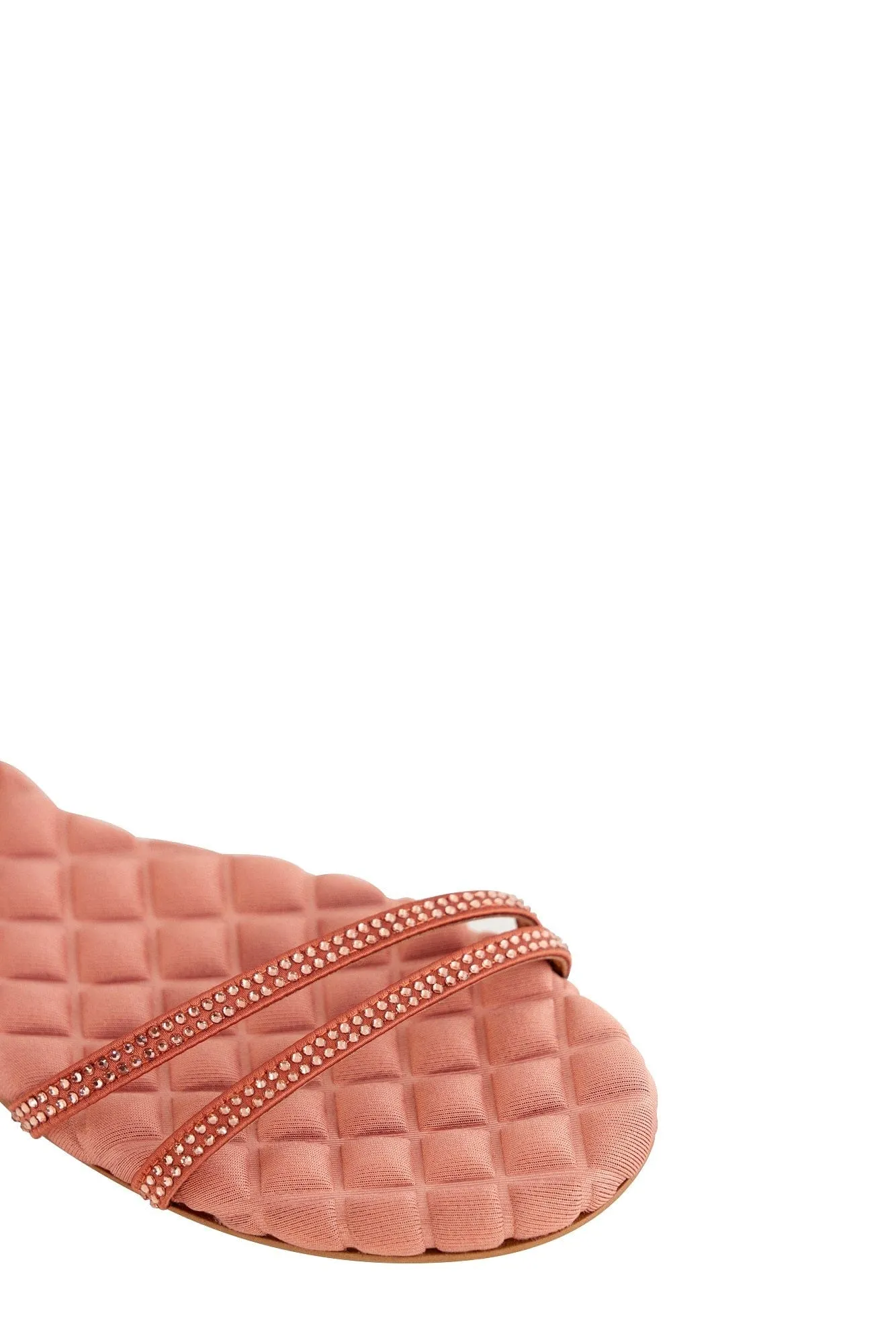 Sandales Faye Vegan en coton rembourré | Cristal rose antique