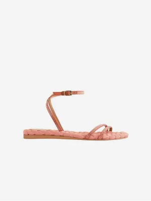 Sandales Faye Vegan en coton rembourré | Cristal rose antique