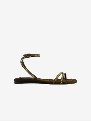 Sandales Faye Vegan en coton rembourré | Cristal militaire