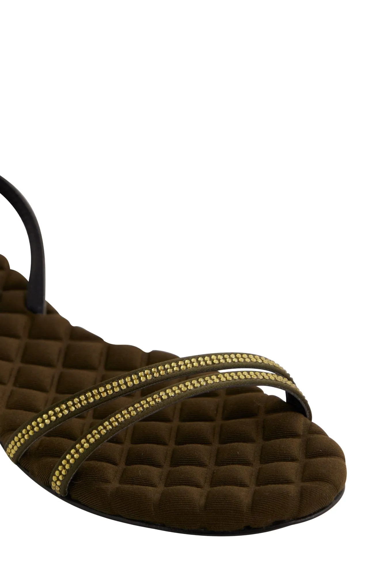 Sandales Faye Vegan en coton rembourré | Cristal militaire