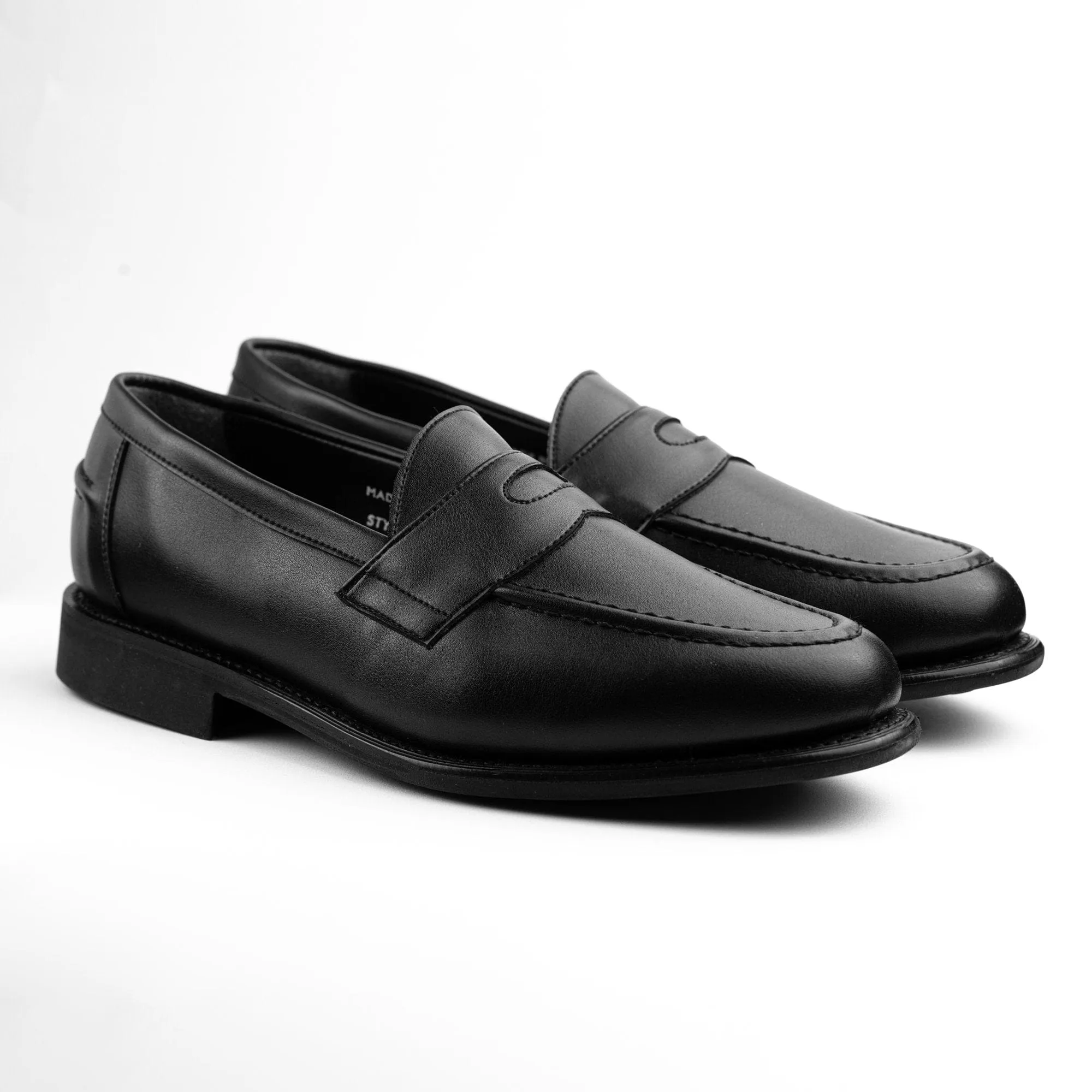 Fitzroy Penny Cactus Cuir Végan Mocassin | Noir