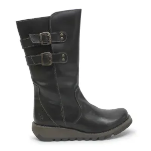Bottes femme Fly London Suli Rug en cuir mi-mollet