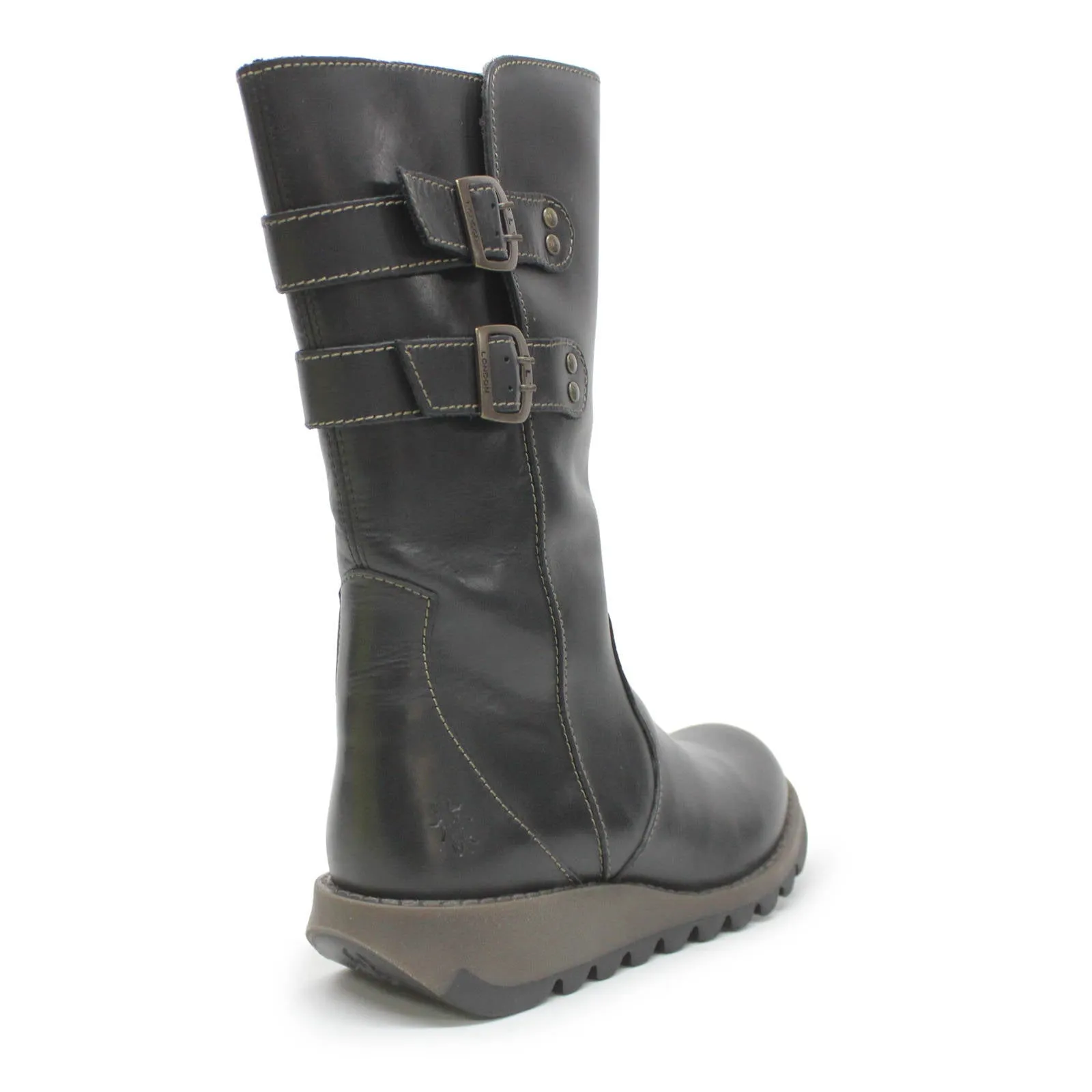 Bottes femme Fly London Suli Rug en cuir mi-mollet