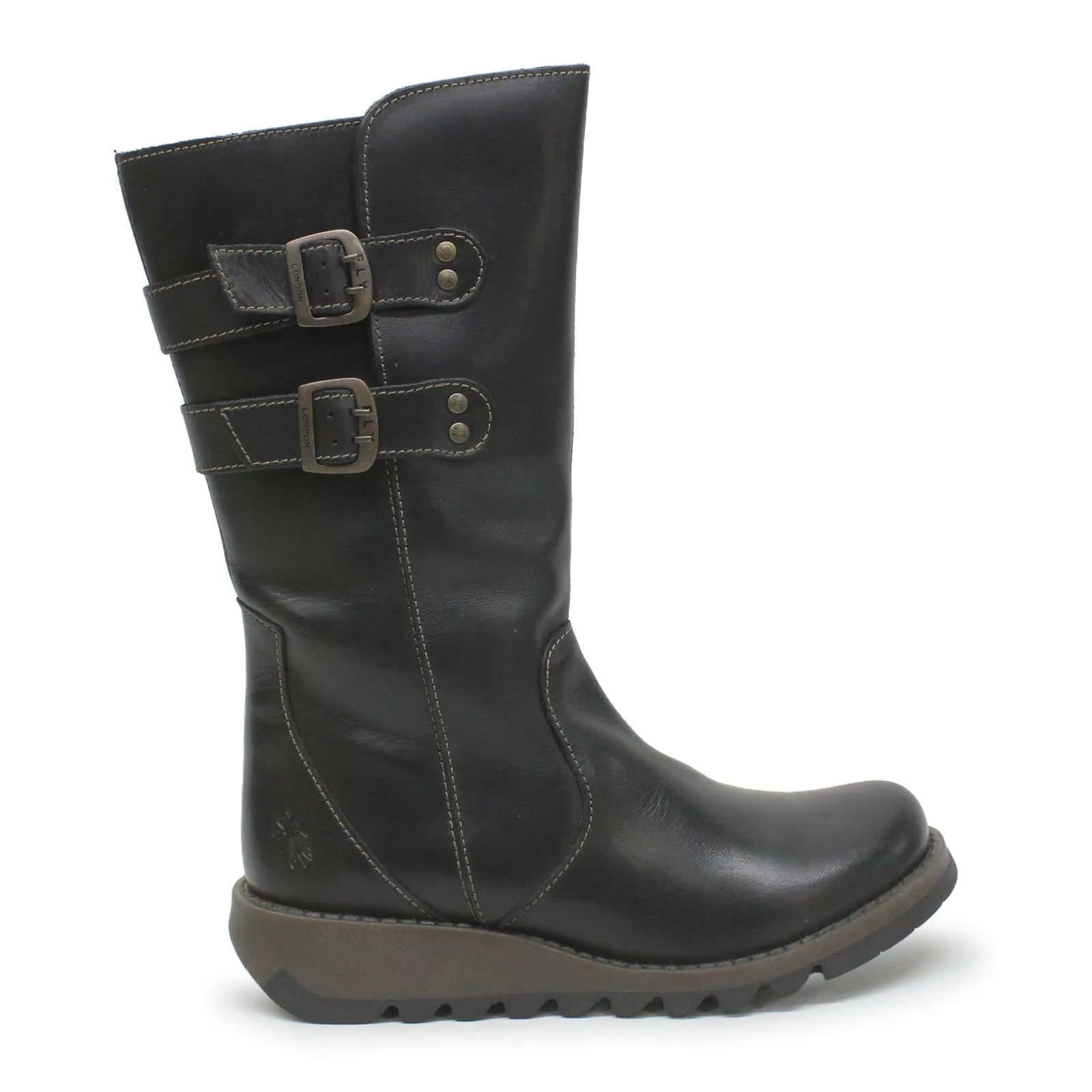 Bottes femme Fly London Suli Rug en cuir mi-mollet