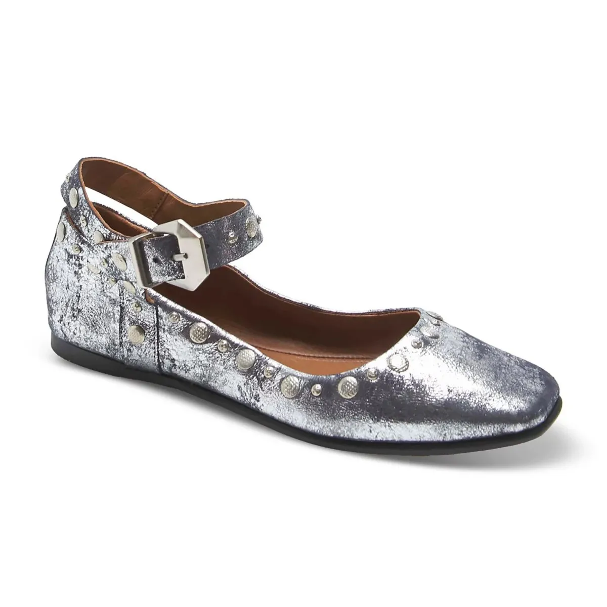 Free People Escarpins Femme Mystic Mary Jane Argent Usé