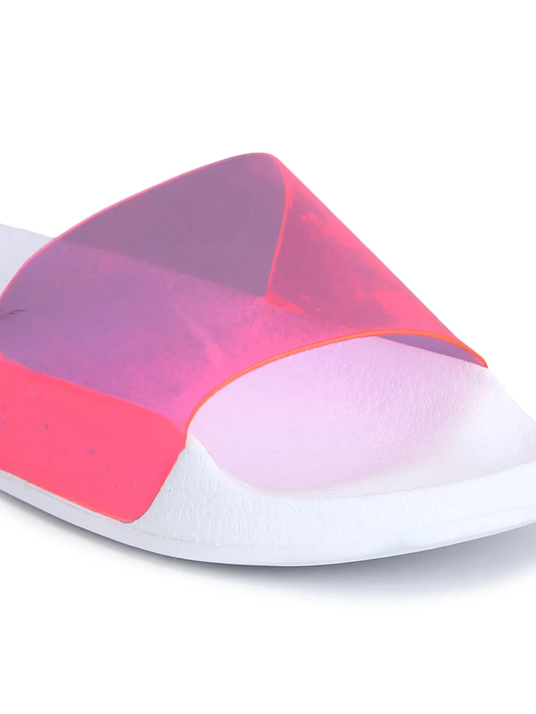 Escarpins Fuschia en Perspex à enfiler