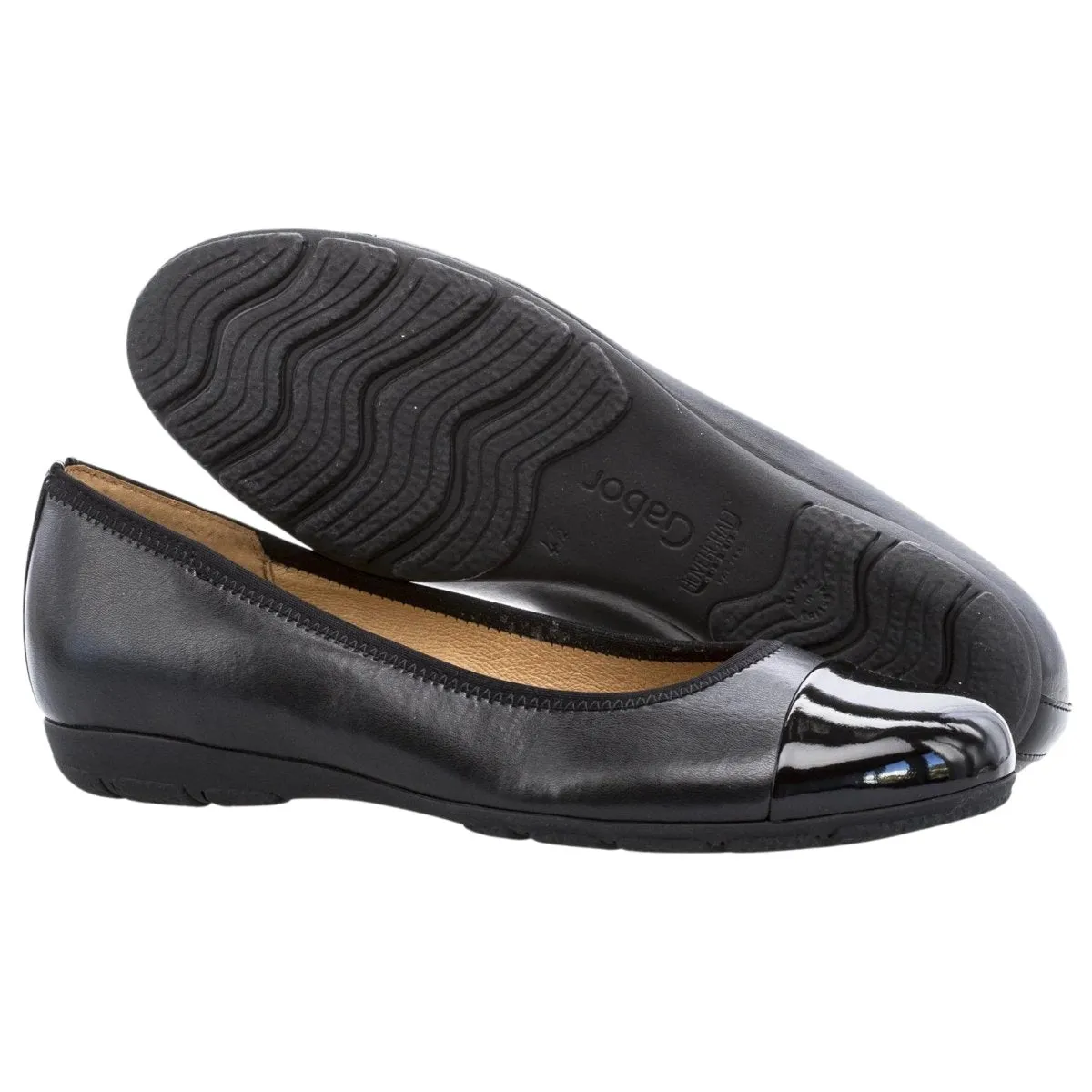 Gabor Femme 24.161.57 Ballerine à Bout Rond Noir Nappa