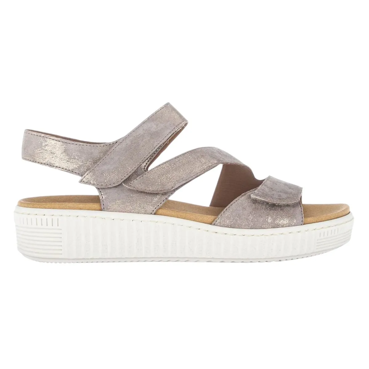 Gabor Femme 43.600.62 Cuir Métallisé Beige