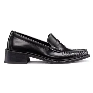 G.H. Bass Mocassin à Talon Whitney pour Femme en Cuir Noir
