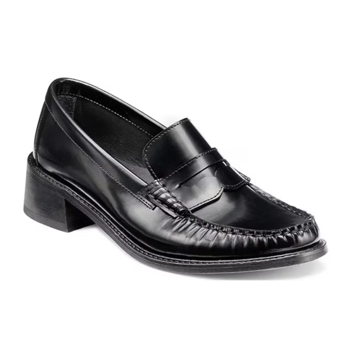 G.H. Bass Mocassin à Talon Whitney pour Femme en Cuir Noir